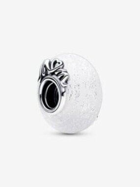 Pandora Glittery White Murano Glass Mom & Love Charm